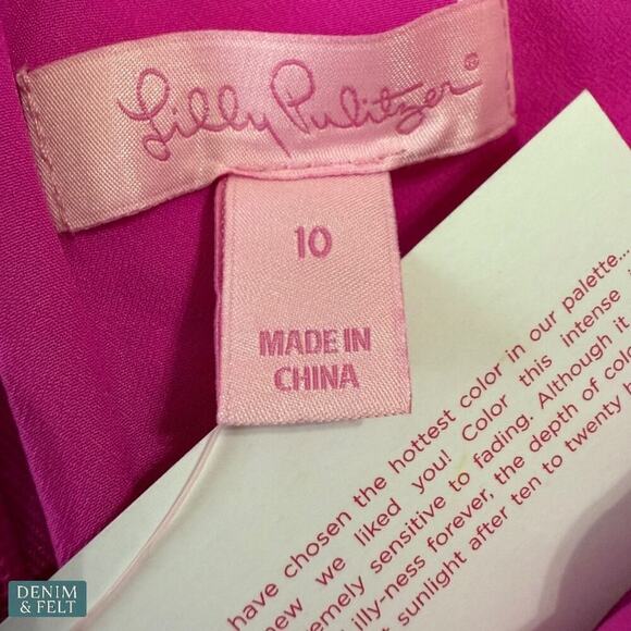 Lilly Pulitzer Junie Shift Dress Berry Sangria Pink Gold Resort Chic Summer Vibe - Picture 13 of 15